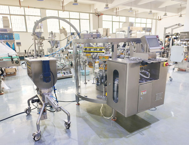 自動(dòng)給袋式顆粒醬料食品包裝機(jī)實(shí)拍圖